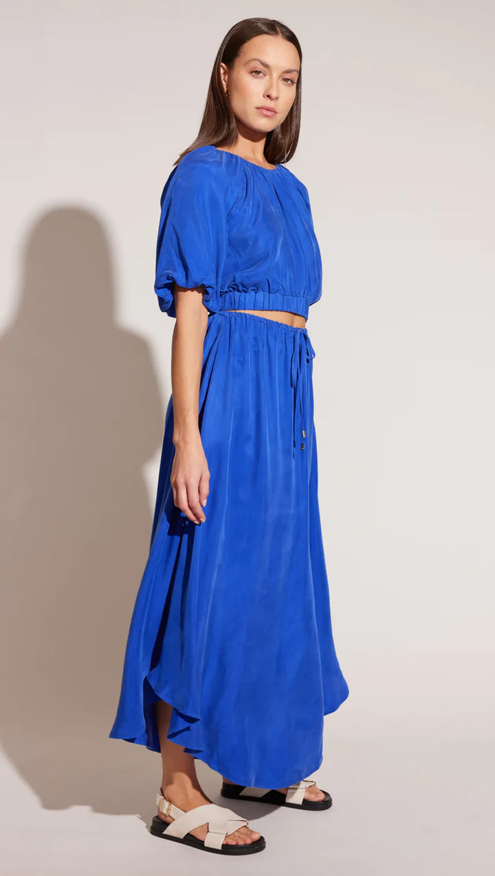 Azur Crop Blouse - Cobalt