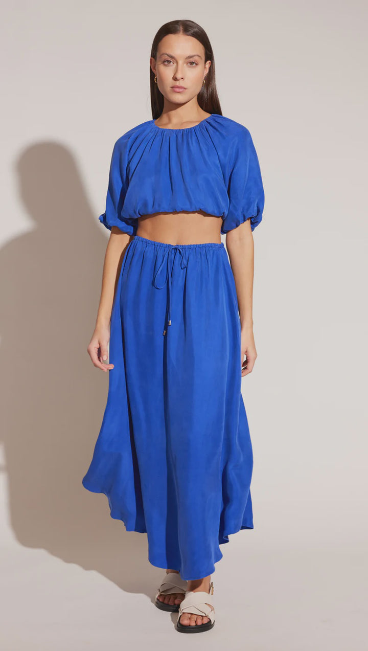 Azur Crop Blouse - Cobalt