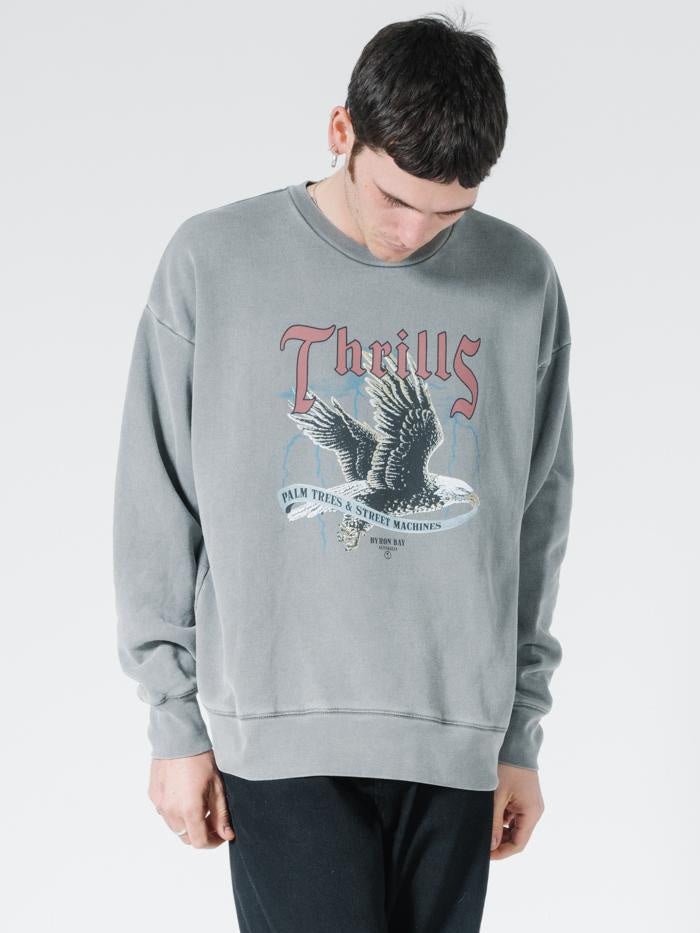 Storm The Castle Slouch Fit Crew- Washed Grey