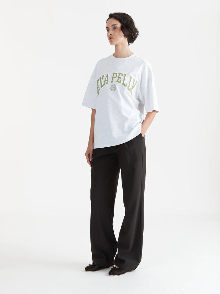 Collegiate Logo Oversized Tee- Nile Green/White Marble