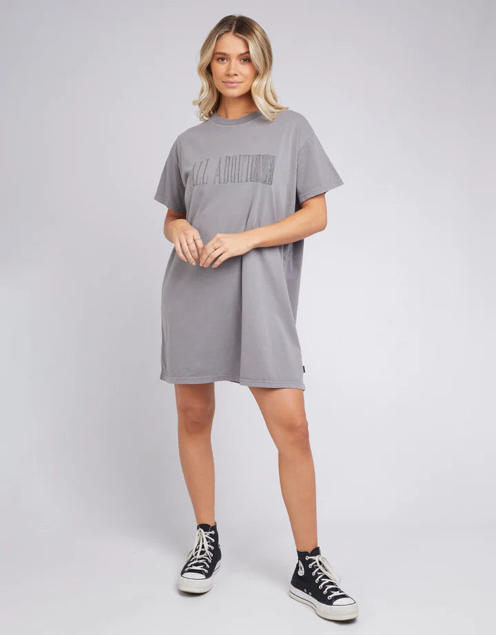 Heritage Tee Dress- Charcoal