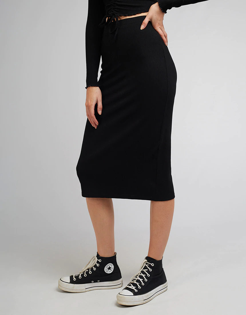 AAE Rib Midi Skirt - Black