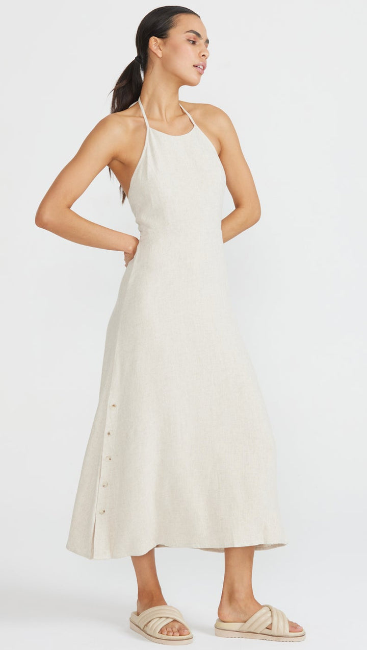 Anya Halter Midi Dress - Natural Marle