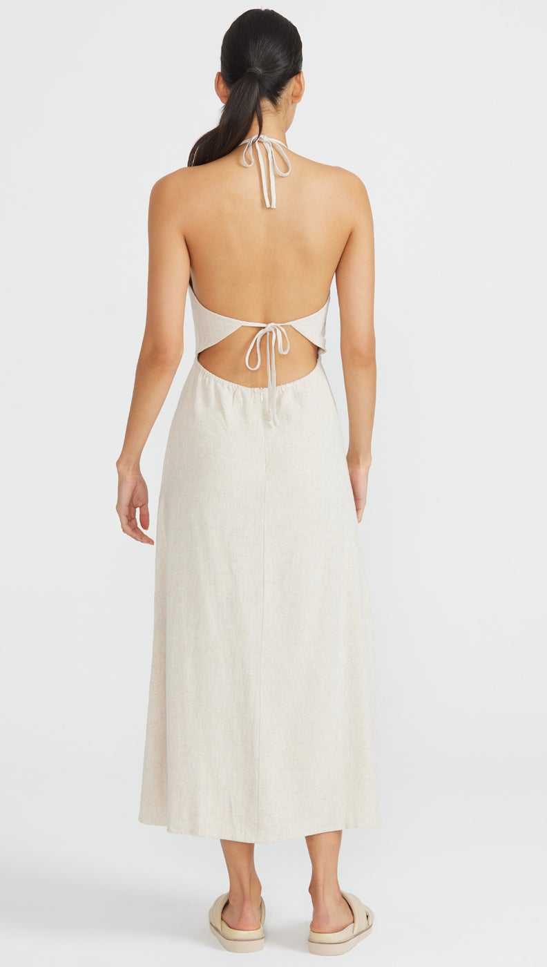 Anya Halter Midi Dress - Natural Marle