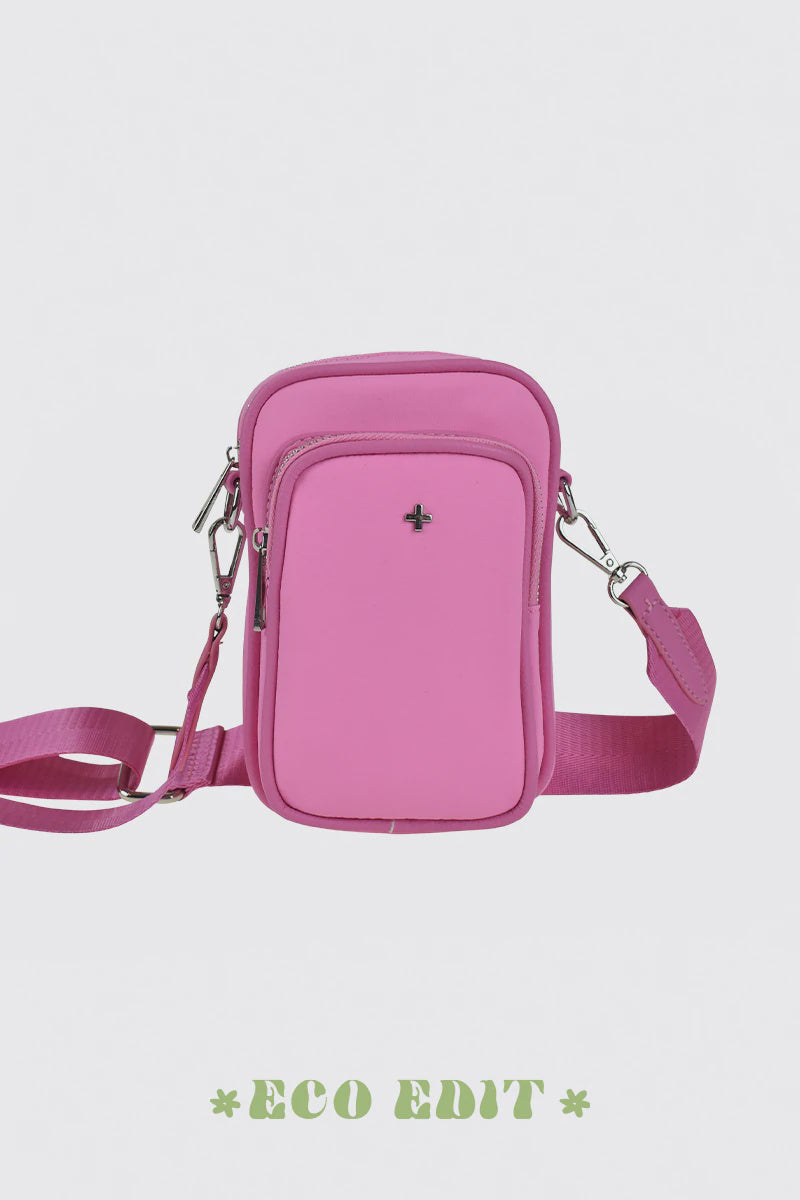 Didi Mini Phone Pouch - Pink Nylon/Silver