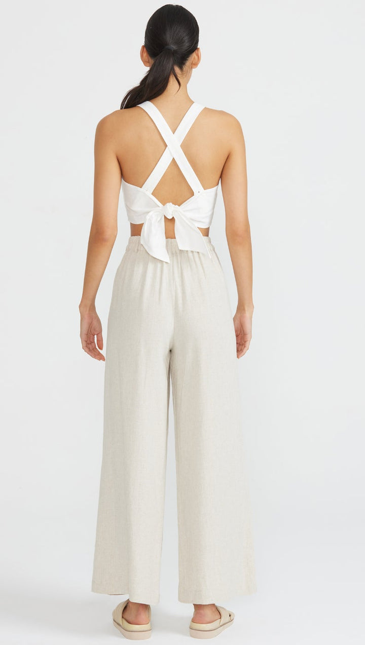 Anya Wide Leg Pants - Natural Marle