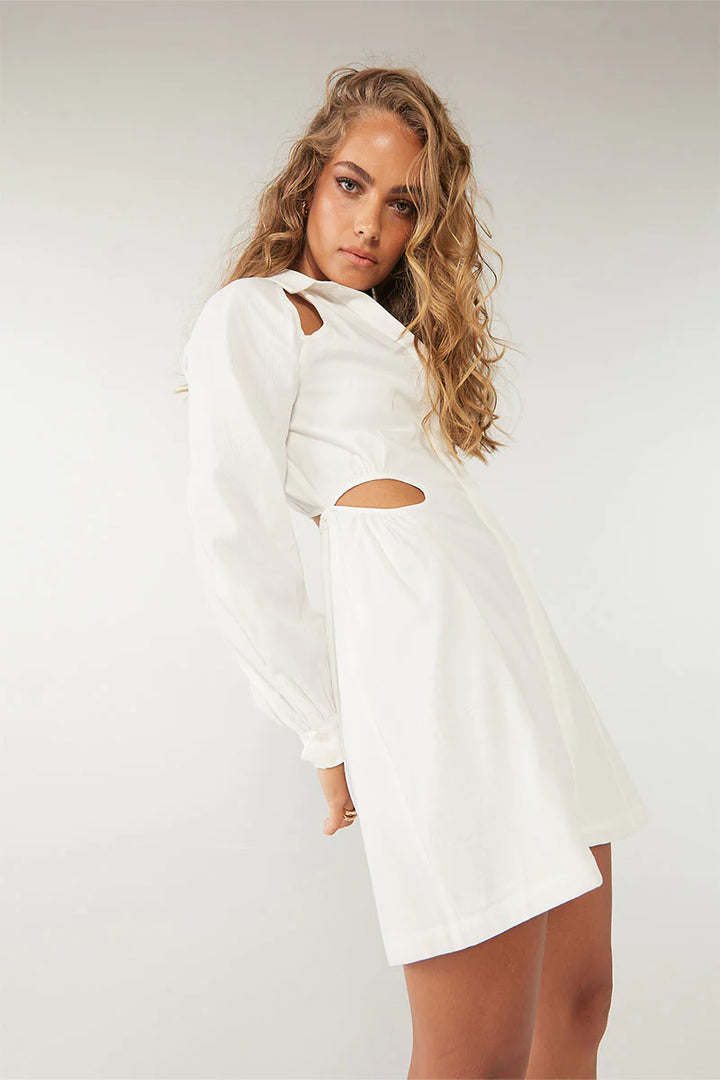 Glimpse Mini Shirt Dress - Ivory