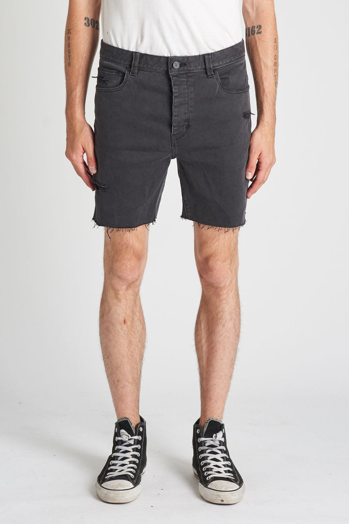 A Cropped Slim Short - Smoked