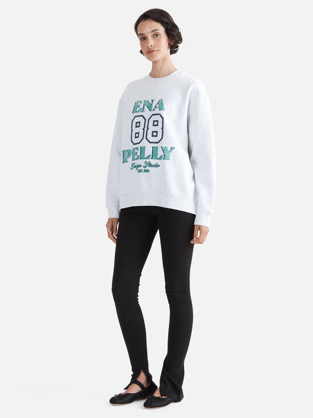 Derby Oversized Sweater- White Marle