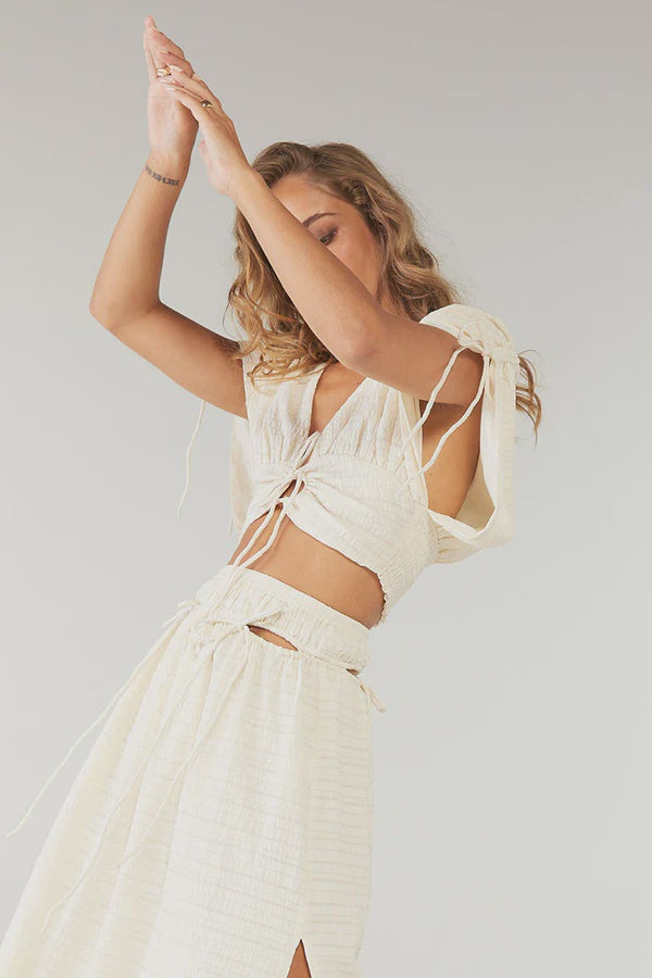 Lucid Reversible Crop - Porcelain