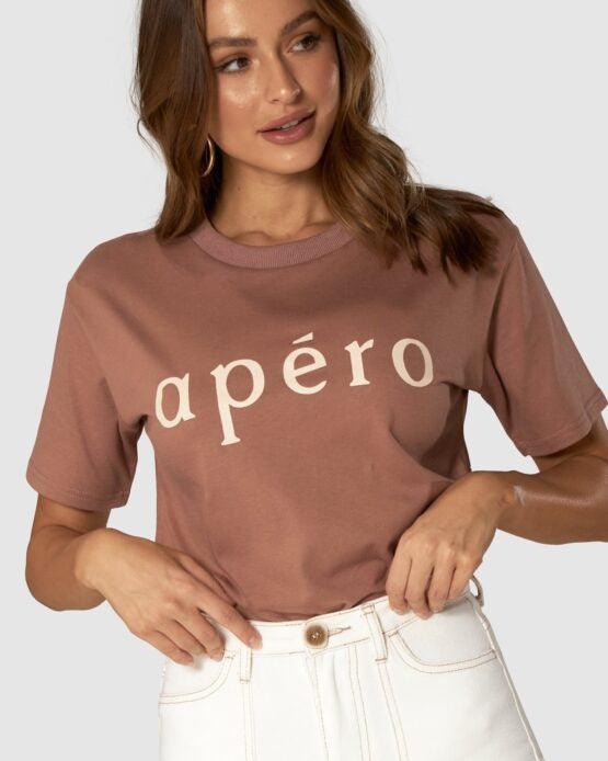Apero Printed Tee - Desert Rose/Beige