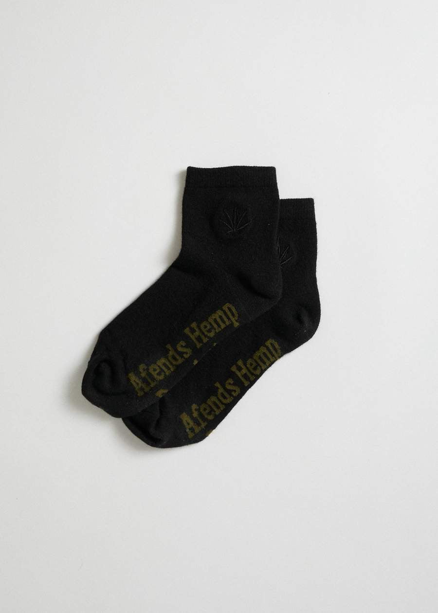 Happy Hemp Socks - Black/Black