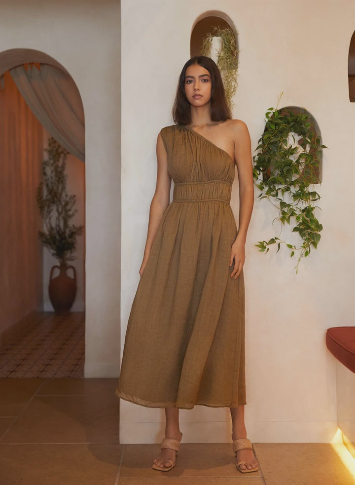 Demi Midi Dress- Moss