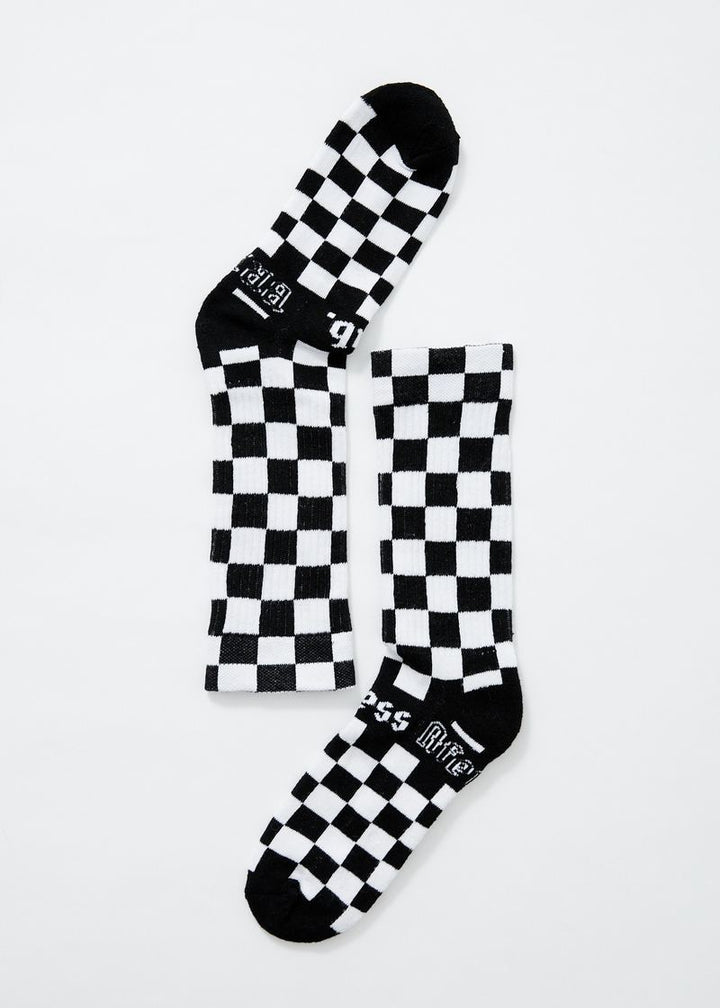 Chess Club Hemp Socks- Black/White