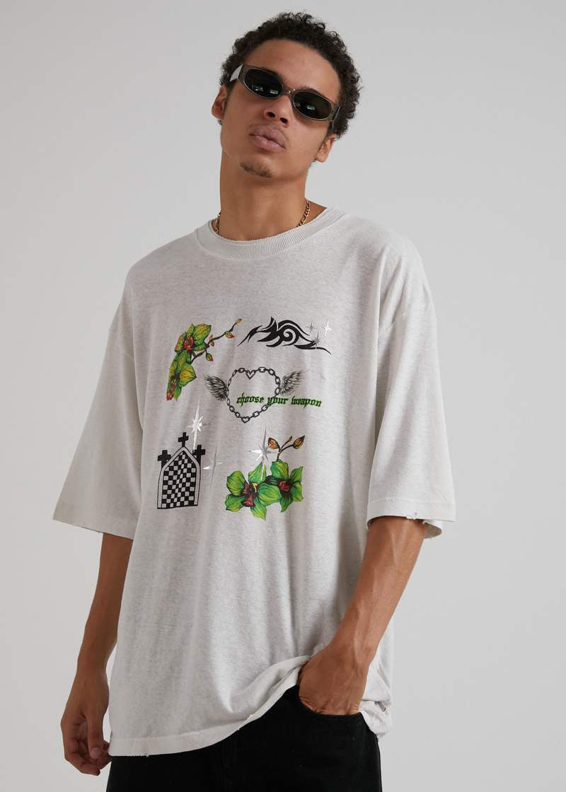 Choose Your Weapon Hemp Oversized Tee- Off White