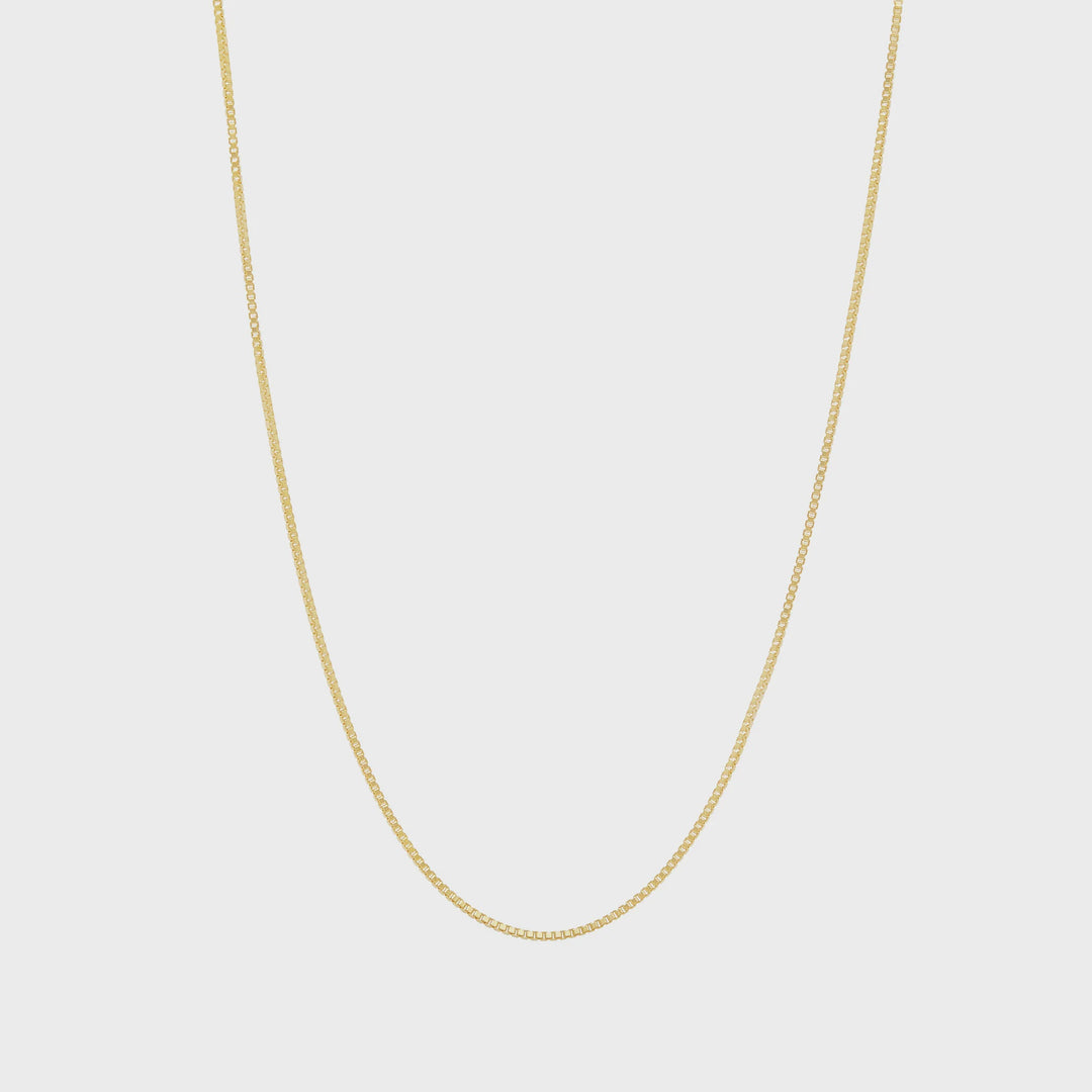 Box Chain Necklace 18 Inches- Gold