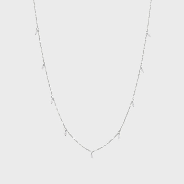 Prim Freshwater Pearl Necklace 18 Inches- Silver