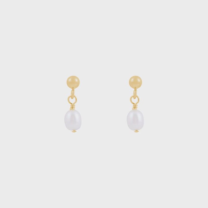 Lulita Freshwater Pearl Earrings- Gold