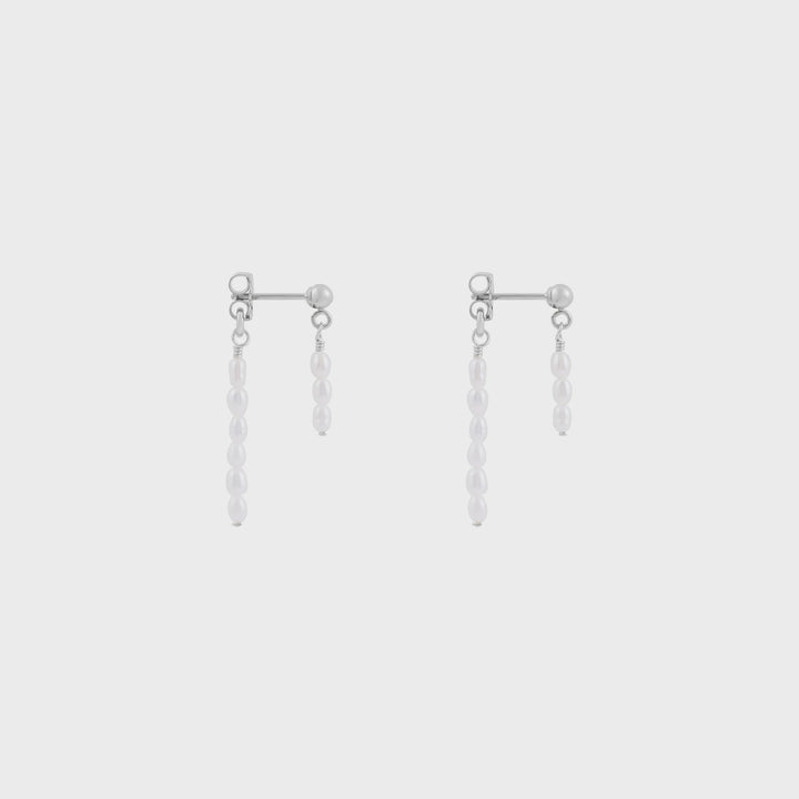 Aimee Freshwater Pearl Earrings- Silver
