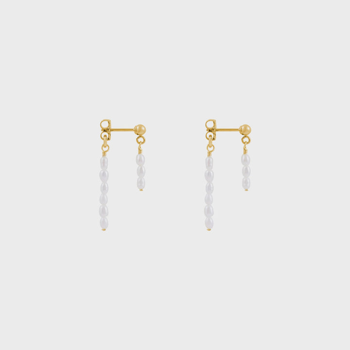 Aimee Freshwater Pearl Earrings- Gold
