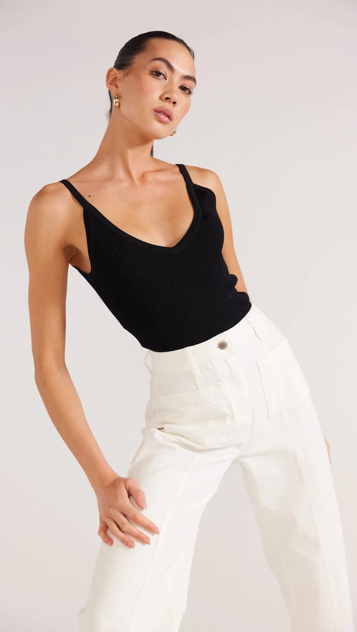 Anica Knit Singlet - Black