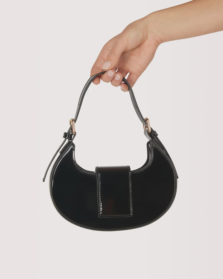 Attica Cross Body Bag - Black Patent