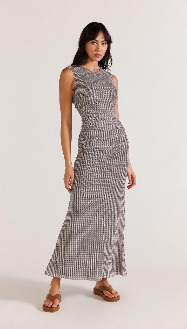 Staple The Label Aventi Mesh Maxi Dress- Espresso
