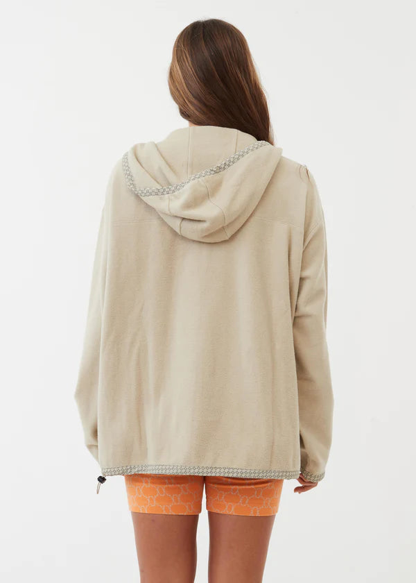 Anthology Recycled Reverse Fleece Pull On Hood - Cement