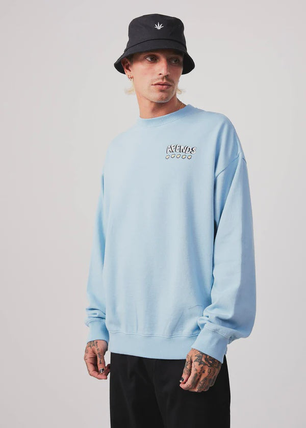 Flowers Recycled Crew Neck - Sky Blue