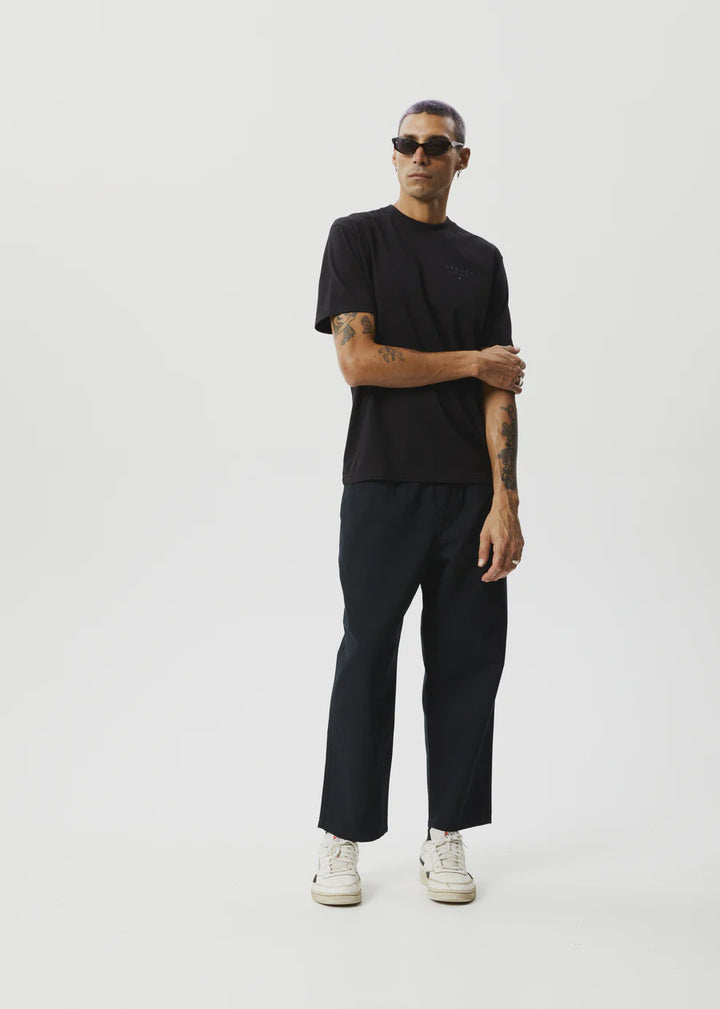 Afends Ninety Eights Recycled Baggy Elastic Waist Pants - Black