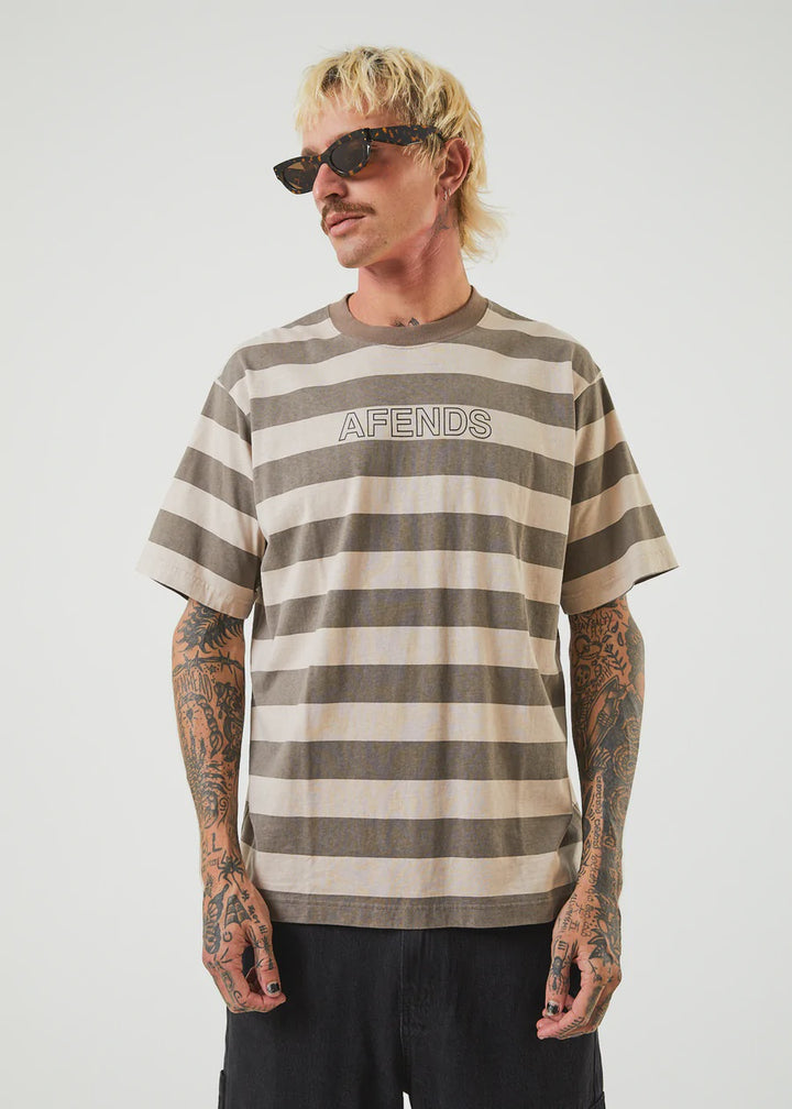 Sideline Recycled Stripe Retro Fit Tee - Beechwood