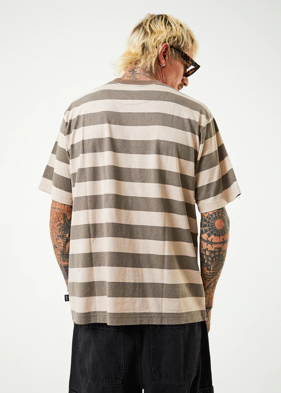 Sideline Recycled Stripe Retro Fit Tee - Beechwood