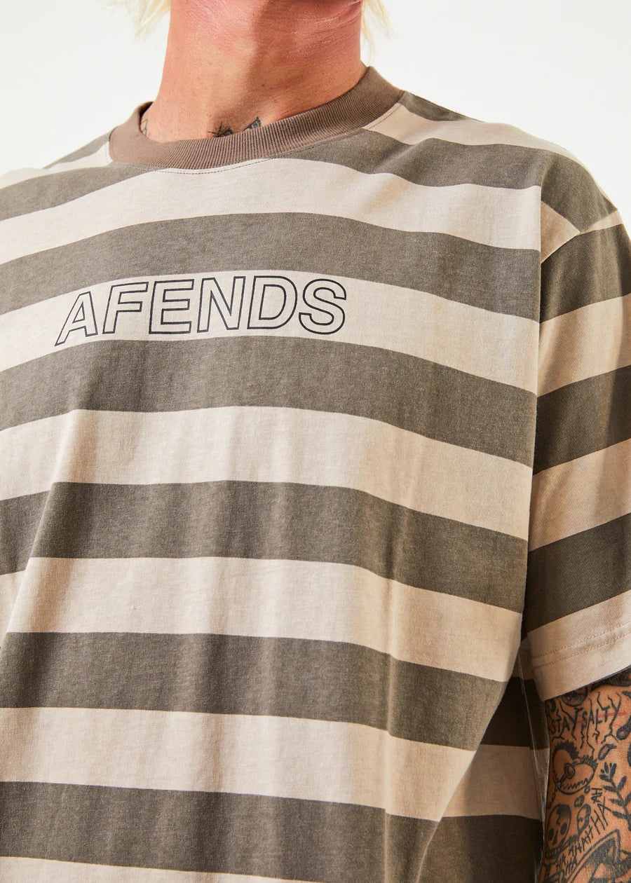 Sideline Recycled Stripe Retro Fit Tee - Beechwood