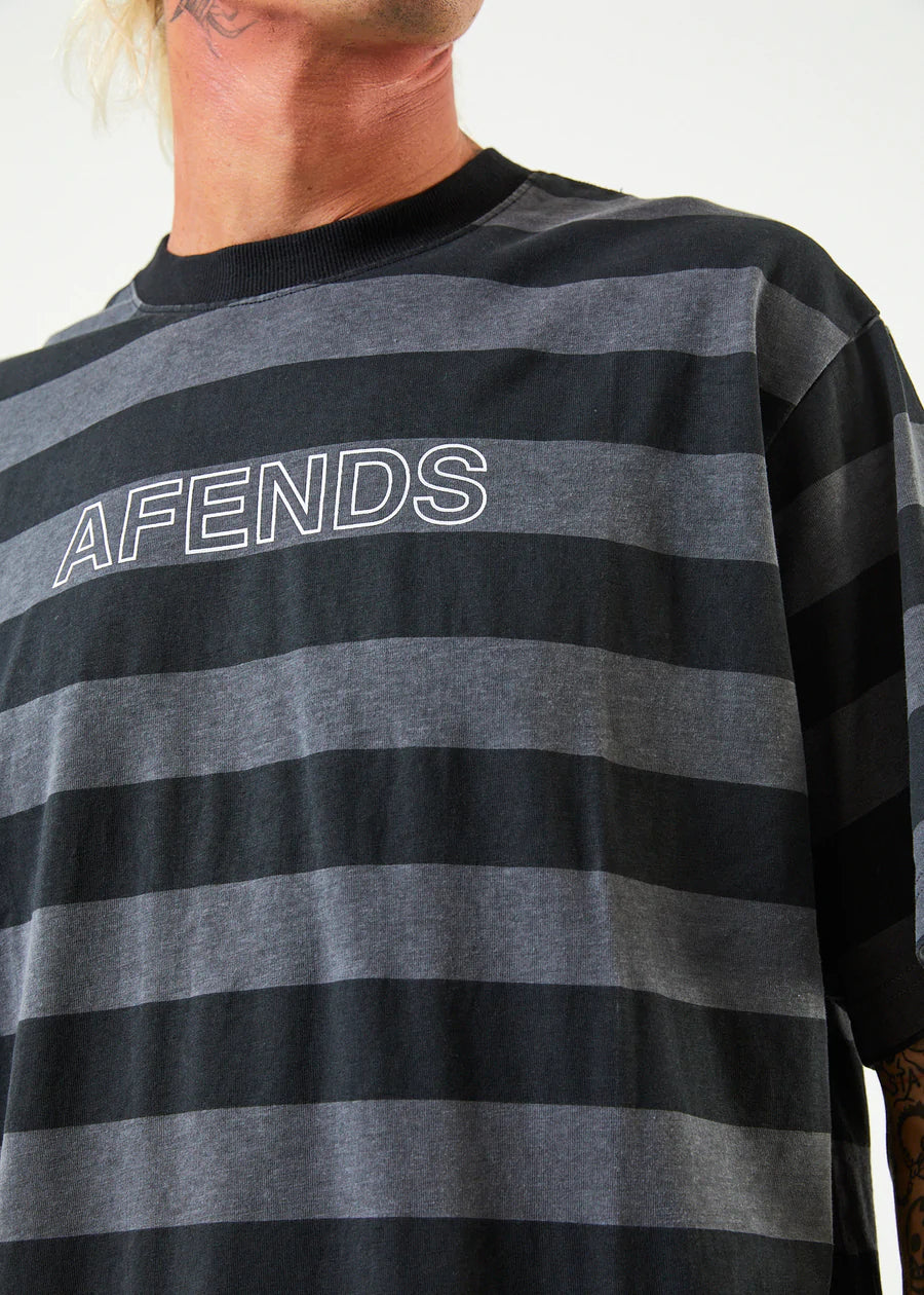 Sideline Recycled Stripe Retro Fit Tee - Black