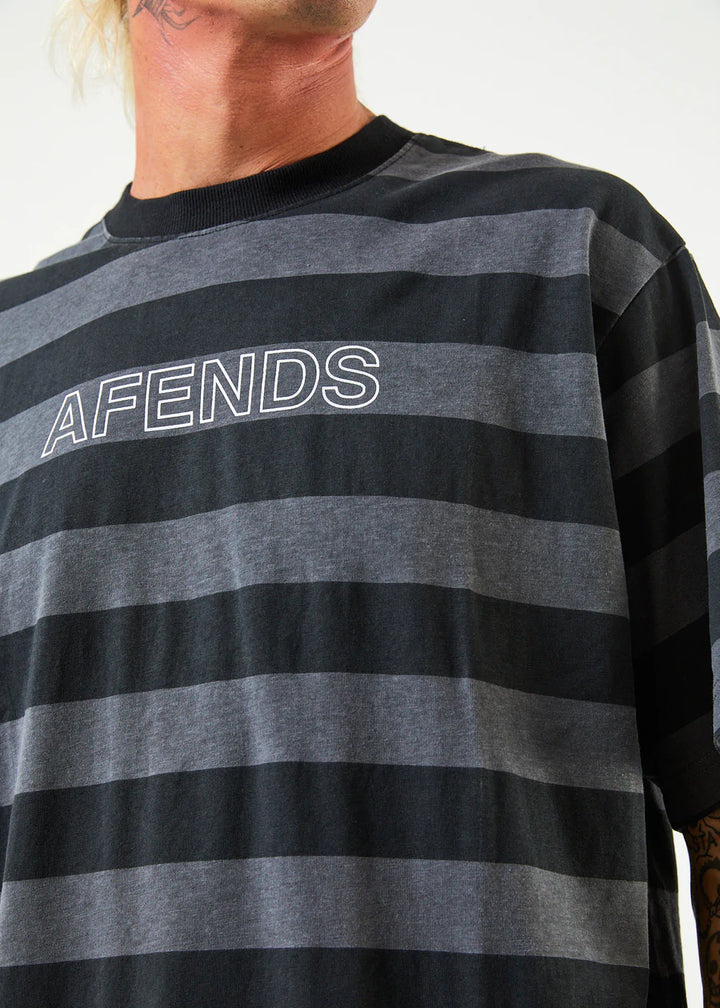 Sideline Recycled Stripe Retro Fit Tee - Black