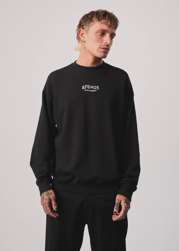 Spaced Recycled Crew Neck - Black