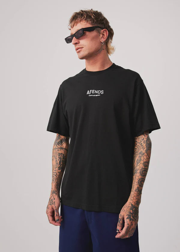 Spaced Recycled Retro Fit Tee - Black