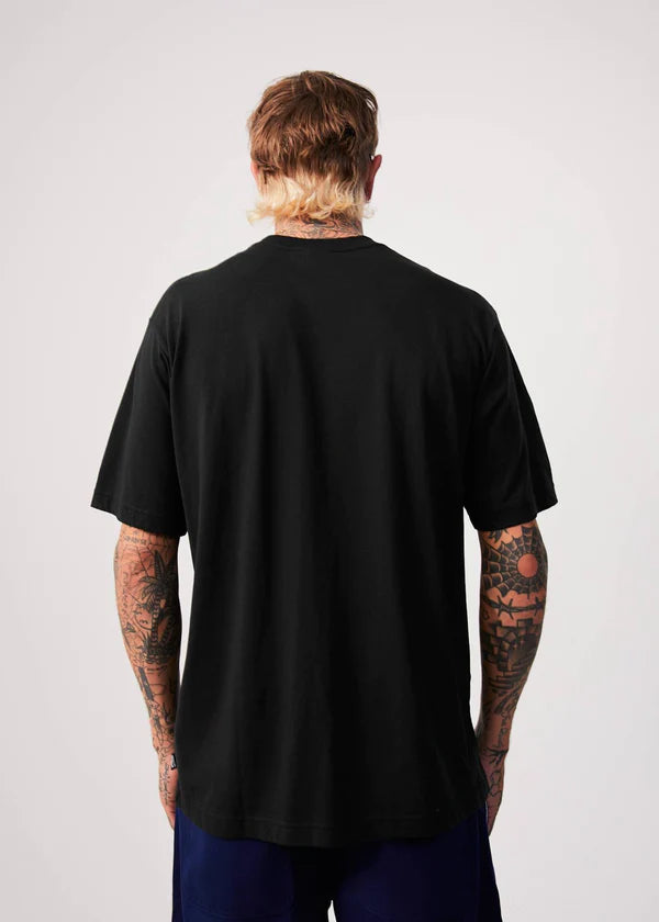 Spaced Recycled Retro Fit Tee - Black