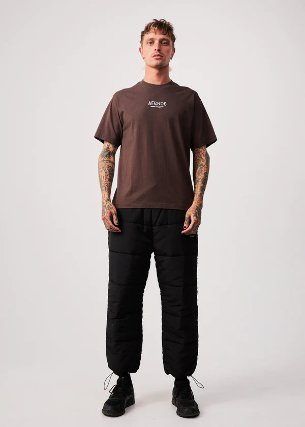 Spaced Recycled Retro Fit Tee - Coffee