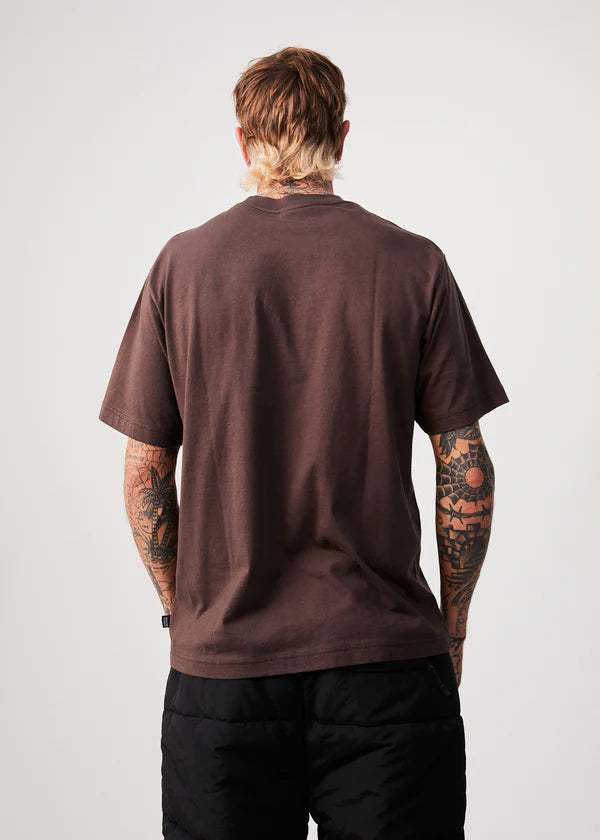 Spaced Recycled Retro Fit Tee - Coffee