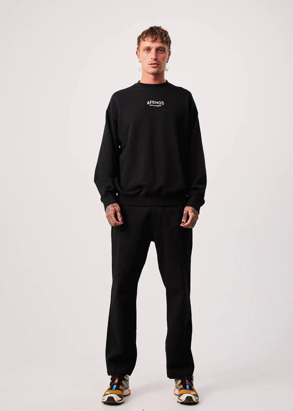 Spaced Recycled Crew Neck - Black