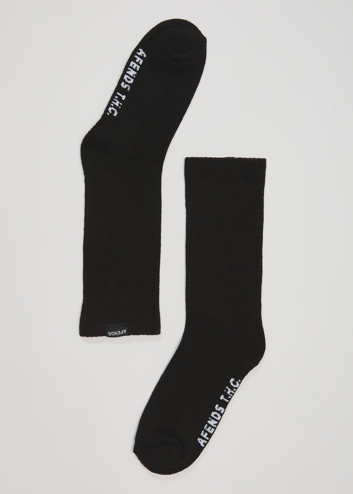 Afends Everyday Hemp Socks One Pack -Black
