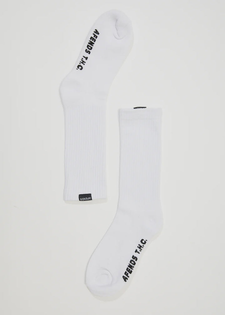 Afends Everyday Hemp Socks One Pack - White