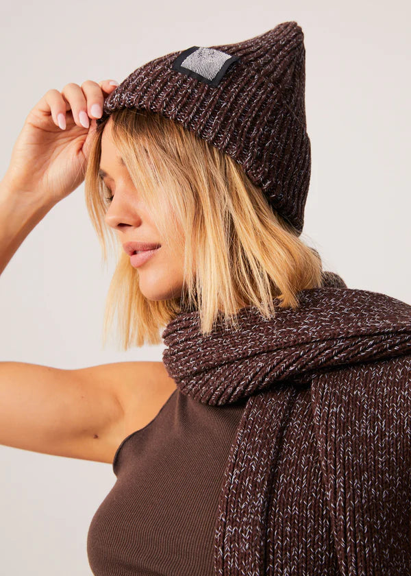 Solace Unisex Organic Knitted Beanie - Coffee
