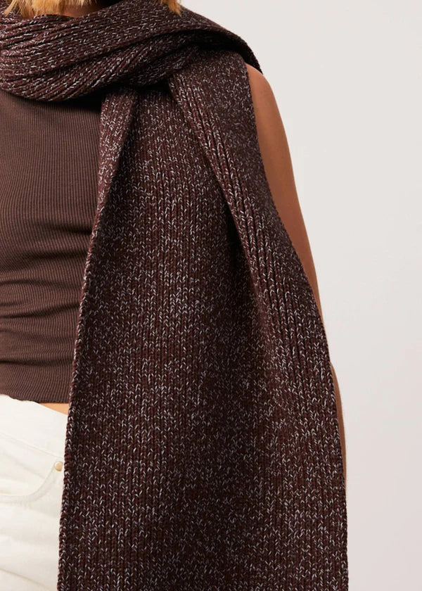 Solace Unisex Organic Knitted Scarf - Coffee