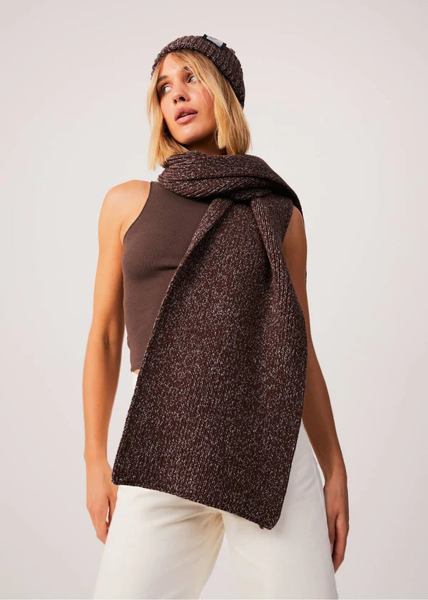 Solace Unisex Organic Knitted Scarf - Coffee