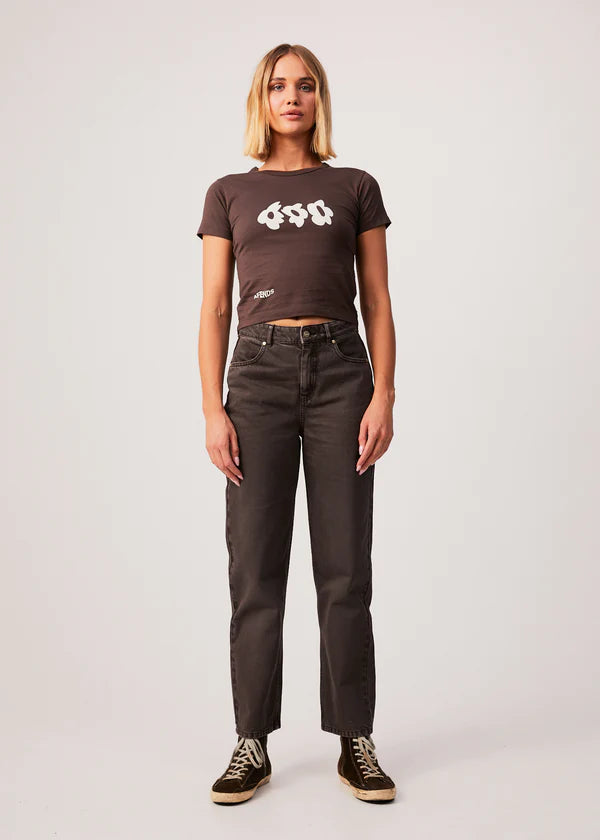 Alohaz Recycled Cropped Baby Tee - Coffee