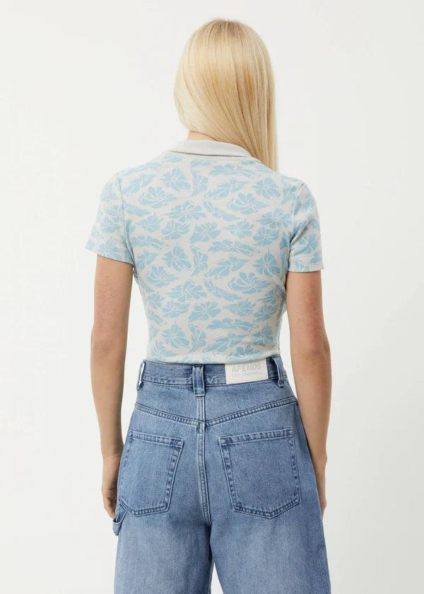 Billie Hemp Rib Bodysuit - Smoke Blue