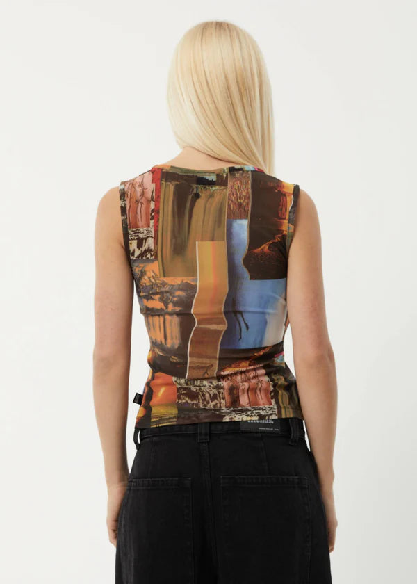Boulevard Recycled Sheer Sleeveless Top - Multi