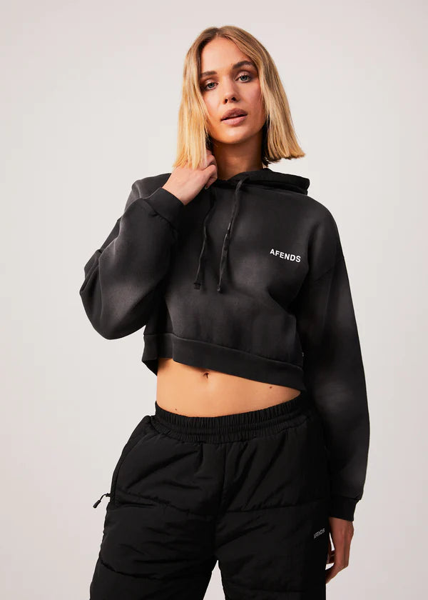Boundless Recycled Cropped Pull On Hood - Black